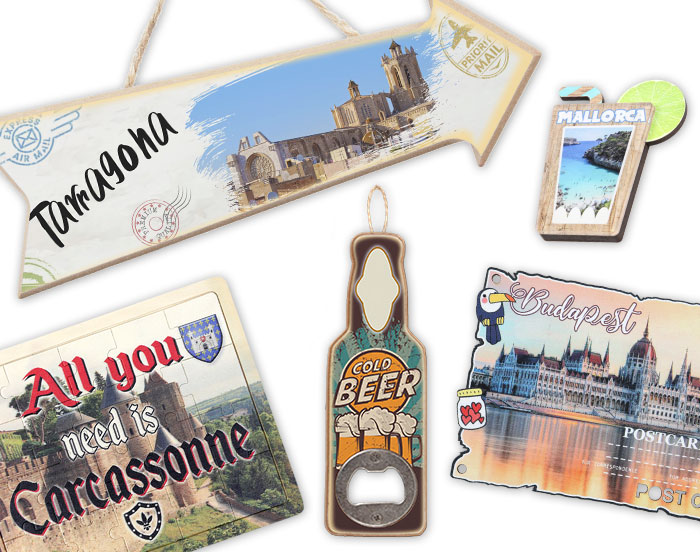 Artículos decorados a todo color. Artesanía Calvo